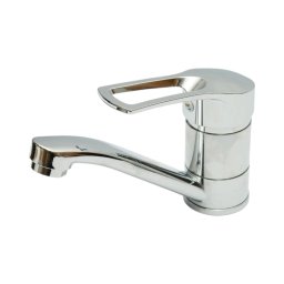 Baterie pentru chiuveta de bucatarie cu pipa rotativa, monocomanda, crom