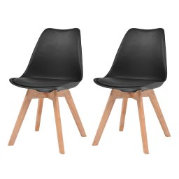 Scaune de bucatarie, 2 buc., negru, plastic GartenMobel Dekor