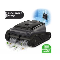 Robot de Curatare iHunt Piscina BRO Robo Pool SUPREME Triple Motor 110W Turbo Suction Curata Podeaua Linia Apei Peretilor Giroscop Senzori Ultrasonici Dubli Filtrare 180Âµm Fara Fir Negru
