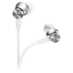 Casti cu fir Xiaomi Mi In-Ear Basic, 10 mm, 20 Hz–20 kHz, Microfon incorporat, 3,5 mm, Alb/Argintiu