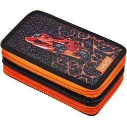 Herlitz TriCase Mechanic, wallet (black/orange, 31 pieces)