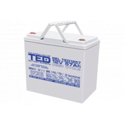 Acumulator AGM VRLA 12V 57A GEL Deep Cycle 229mm x 138mm x h 208mm M6 TED Battery Expert Holland TED003393 (1)
