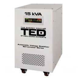 Stabilizator tensiune monofazat cu ServoMotor 12KW si sinusoidala pura + ecran LCD cu valorile tensiunii, TED000095