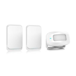 Control acces si accesorii Sonerie wireless cu senzor de miscare si 2 posturi interioare P603, 250 m, 95 dB, instalare usoara, Alb