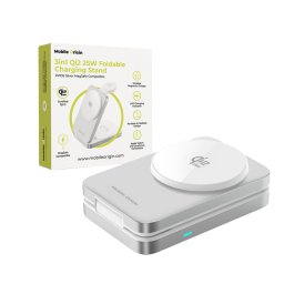 Încărcător Wireless Mobile Origin 3in1 Qi2 25W Foldable Charging Stand PW35,MagSafe Compatible - Silver