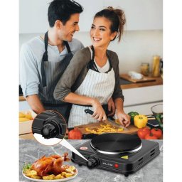 Plita Electrica 44-043# cu 1 Zona de Gatit Putere 1000W Negru
