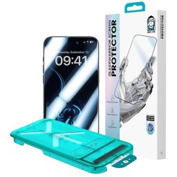 Folie de sticlă premium Benks Glass Warrior cu strat de safir, cu aplicator inclus, pentru Apple iPhone 17 / iPhone 16 Pro - negru