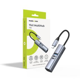 Mobile Origin 7in1 MultiHub HB2 - 3x USB-C, USB-A, HDMI, TF/SD Cards, USB-C Cable