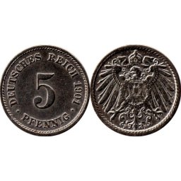 Germania 1912F - 5 reichpfennig, circulata