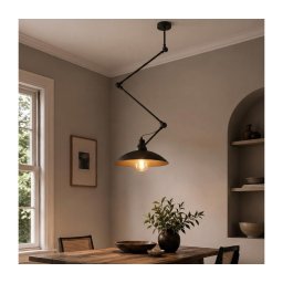 Brilagi - Lustru LED reglabil pe tijă IRONBEAM 1xE27/60W/230V negru