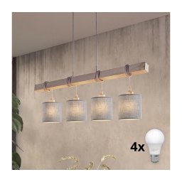 BRILAGI - Lustră LED pe cablu NUBILA, 4 x E27, max. 60 W, 230 V, gri