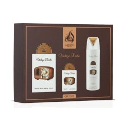 Lattafa Vintage Radio Set cadou unisex EDP 100 ml + 200 ml loțiune de corp + 100 ml spray deodorant