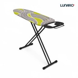 Masa de Calcat Pliabila Lunaro Vera-Bk Suport Statie si Fier de Calcat Reglabila Plasa Metalica Husa Bumbac Multicolor/Negru