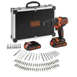 Masina de gaurit si insurubat (bormasina) cu percutie Black & Decker BDCHD18BAFC-QW, 18 V, 2 acumulatori x 1.5 Ah, geanta Flight, 80 accesorii