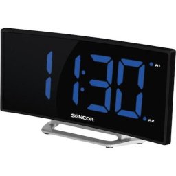 Ceas decorativ Sencor SDC 120 cu alarma, Negru/Argintiu