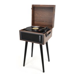 Pick-up stereo cu difuzoare incorporate AKAI ATT-101BT, Bluetooth, Retro style, Maro