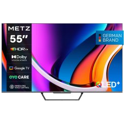 Televizor METZ QLED 55MQD7500, 139 cm, Smart Google TV, 4K Ultra HD, Clasa F, Negru