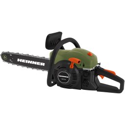 Drujba (motofierastrau) cu lant pe benzina Heinner VMF004, 2.4 CP, 45 CC, 1800 W, 40 cm lungime lama, easy start, 0.56 l benzina, Verde