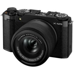 Aparat foto Mirrorless Fujifilm X-M5, 26.1MP, 6K, Negru + Obiectiv XC 15-45mm