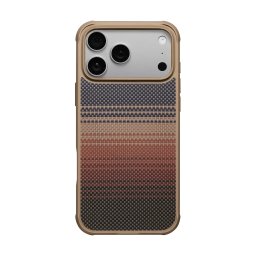 Carcasa Pitaka Aramid ProGuard Sunset compatibila cu iPhone 17 Pro, Portocaliu
