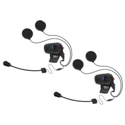 Sistem de comunicare pentru motociclete, SENA SMH5D, Moto Intercom, Bluetooth 3.0, Raza de actiune 400 metri, Set dublu, Negru