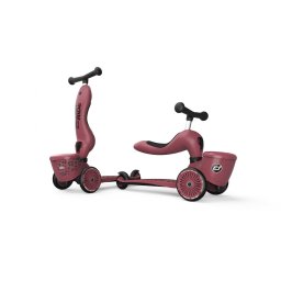 Trotineta copii cu sezut, Scoot & Ride Highwaykick 1 Lifestyle Wildcat, suport jucarie, transformabila 2in1, 1-5 ani, pana la 50 kg