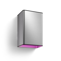 Aplica LED pentru exterior Philips Hue Resonate, 8W, lumina alba si colorata (2000-6500K), IP44, 18cm, Otel inoxidabil, clasa energetica G, Inox