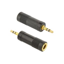 Adaptor audio Cableexpert A-6.35F-3.5M de la 6,35 mm mama la 3,5 mm mascul, Negru