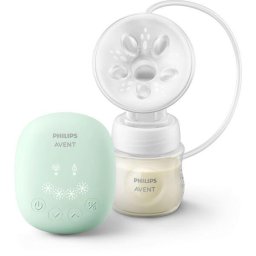 Pompa san electrica Philips-AVENT SCF323/11, 4 niveluri stimulare, 4 niveluri extragere, culoare alba, greutate 185g, set cu suzeta SCY962/02