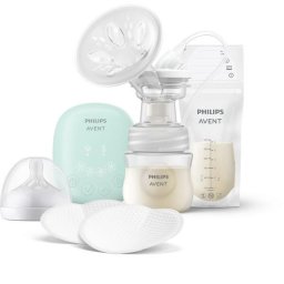 Pompa de san electrica Avent SCD323/20, 4 nivele stimulare, multicolor, inclus 5 pungi colectare lapte, 125 ml, Verde