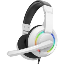 Casti Gaming cu fir Barracuda HYDRA, Over-Ear, Microfon, iluminare RGB LED, Alb