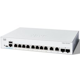 Switch Cisco Catalyst 1300-8T-E-2G, Management, 8 porturi Gigabit Ethernet, 2 porturi Uplink Combo Gigabit (RJ-45 / SFP