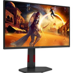 Monitor gaming AOC Q25G4SR, 62,2cm (24,5inch), Fast IPS, QHD (2560 × 1440 pixeli), 1ms, 300Hz 2 × HDMI 2.1, 1 × DisplayPort 1.4, 1 × iesire pentru casti, Negru-Rosu