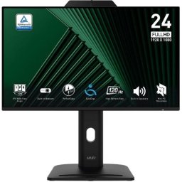 Monitor LED MSI PRO MP242PMG, 23.8inch, IPS, 1920 × 1080 pixeli (Full HD), Plat, 4ms, 120Hz, 1 × D-Sub cu 15 pini, 1 × DisplayPort, 1 × HDMI, Negru