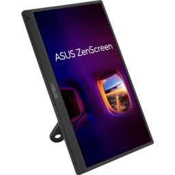 Monitor LED portabil Asus MB169CK, 15.6'', IPS, Full HD, 1920 × 1080 pixeli, 5ms, 60Hz, 1 × mini HDMI, 2 × USB Type-C, Negru