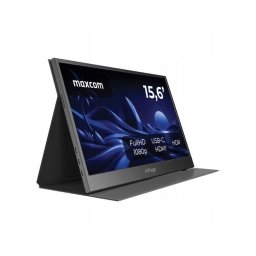 Monitor LED portabil Maxcom 15.6", IPS, Full HD 1920 × 1080 pixeli, 60Hz, HDMI, USB Type-C (USB 3.1), Negru