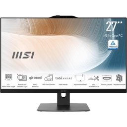 Sistem desktop All-in-One MSI Modern AM272P 1M-855EU, 27 inch Full HD, Procesor Intel Core 5 120U 1.4GHz, 16GB RAM, 512GB SSD, Intel Graphics, Camera Web, Windows 11 Pro, Negru
