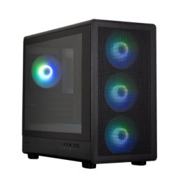 Carcasa PC Zalman M5, Mini Tower, ARGB, Sticla temperata, Fara sursa, 12 ventilatoare compatibile, 4 incluse, Negru