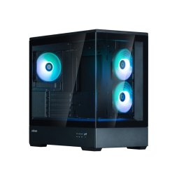 Carcasa PC Zalman P30 V2, Mini Tower, mATX, mITX, iluminare ARGB, fara sursa, Negru
