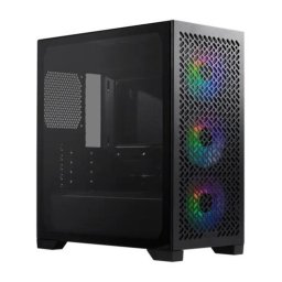 Carcasa PC Cooler Master Elite 302, Mini Tower, ARGB, Sticla temperata, Fara sursa, 6 ventilatoare compatibile, 3 incluse, Negru