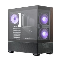 Carcasa PC Cooler Master Elite 690, MiddleTower, ARGB, Fara sursa, 9 ventilatoare compatibile, 3 incluse, Lemn/Negru