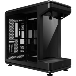 Carcasa PC Cooler Master MasterFrame 360 Stage LCD, Middle Tower, Sticla temperata, Fara sursa, 12 ventilatoare compatibile, Negru