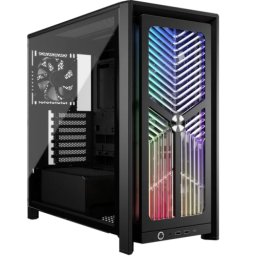 Carcasa PC Corsair FRAME 4000X RS, Middle Tower, Sticla temperata, Fara sursa, 13 ventilatoare compatibile, 4 incluse, Negru