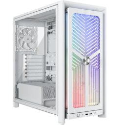 Carcasa PC Corsair FRAME 4000X RS, Middle Tower, Sticla temperata, Fara sursa, 13 ventilatoare compatibile, 4 incluse, Alb
