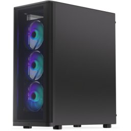 Carcasa PC Endorfy Ventum 400 ARGB EY2A023, Middle Tower, Fara sursa, 8 ventilatoare compatibile, 4 incluse, Negru