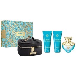 Set Versace Dylan Turquoise Pour Femme, EDT 100 ml + gel de duș 100 ml + loțiune corp 100 ml + geantă cosmetică