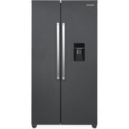 Frigider Side by Side HEINNER HSBS-HM439NFINVDGWDE++, 439L, No Frost, Compresor Inverter, Clasa E, Dozator apă, Gray