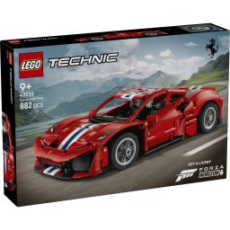 LEGO Technic Ferrari 488 Pista 42235, set de constructie 882 piese, 9+ ani