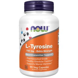 NOW Foods L-tirozină Extra Puternică 750 mg 90 caps.