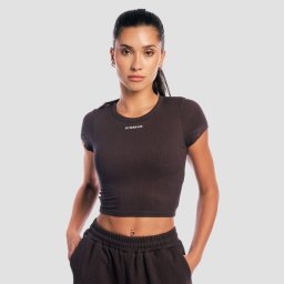 GymBeam Women‘s Aura Cropped T-Shirt Tee Brown L
